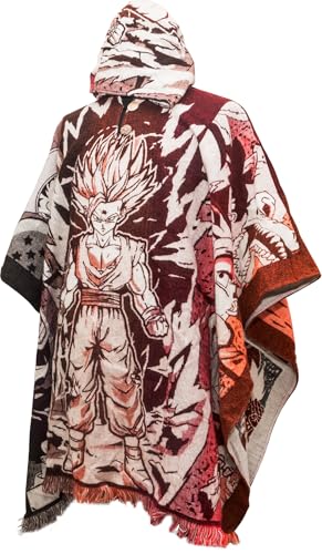 Poncho Alpaca Anime Gohan Transfromation Goku Handmade Ecuador Soft and Warm+Cover Bag2