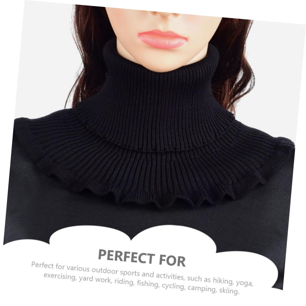 4piezas Manga Calentadora De Cuello De Lana Para Protector Multifuncional De Cuello Para y Fríos Color Negro