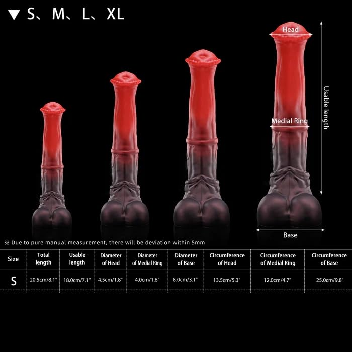 Nothosaur CONOLA W/Tube 13.4 Inch Fantasy Horse Dildo, Platinum Silicone Animal Dildo with Textured Head & Veined Shaft, Thick Anal Dildos with Strong Suction Cup for G Spot & Anal Play - Black Pink: XL Black&pink