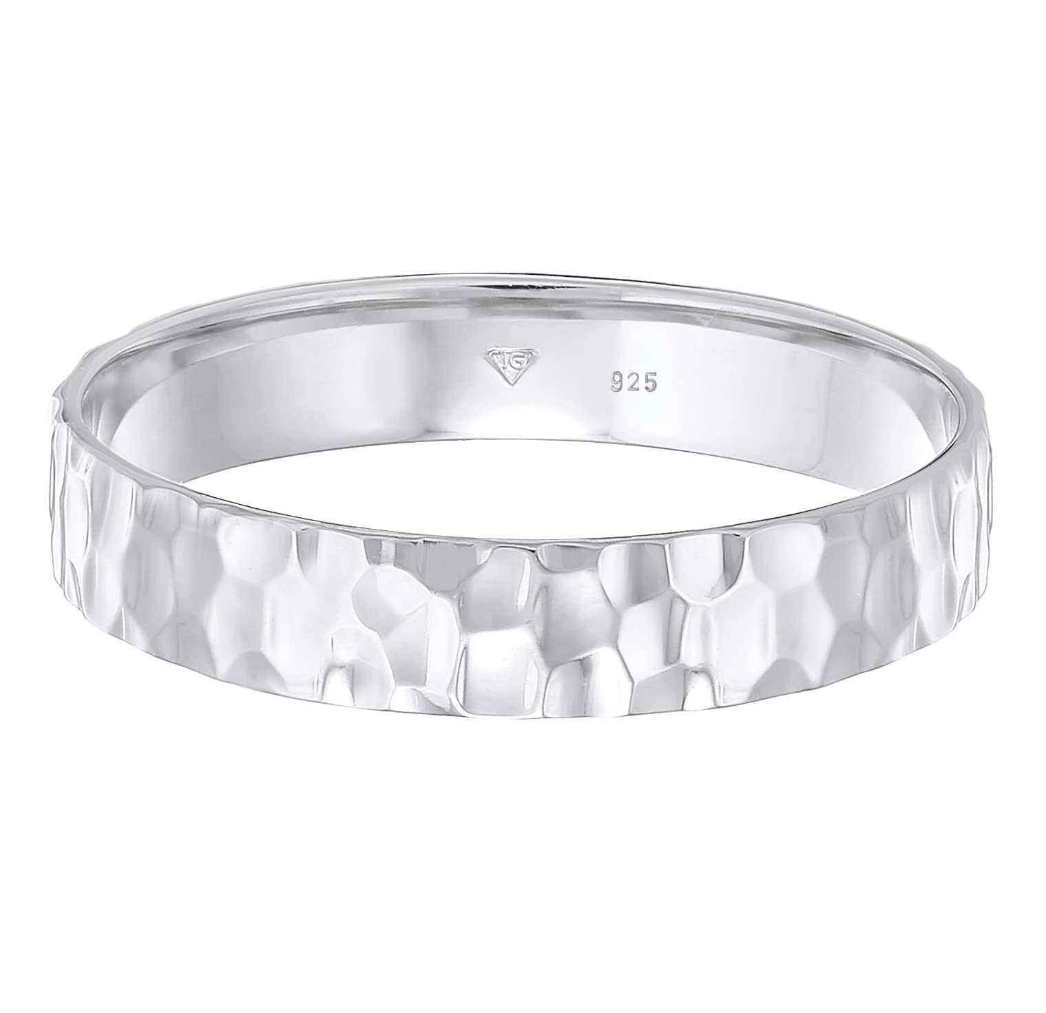 Kuzzoi Anello da uomo (4 mm) realizzato a mano, in argento Sterling 925, anello di fidanzamento, anello dell'amicizia, da uomo, misura 60-66, 0604962922