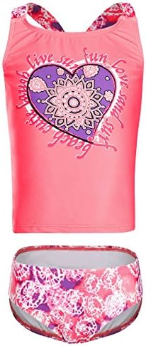 DAYU Bright Colored Pattern Fashion Two Piece Swimsuit for Girls