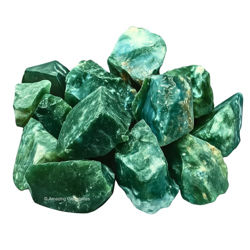 Amazing Gemstone Moss Agate Raw Crystals and Healing Stones, Natural Rocks for Tumbling and DIY Raw Stones and Crystals (5 Pieces)