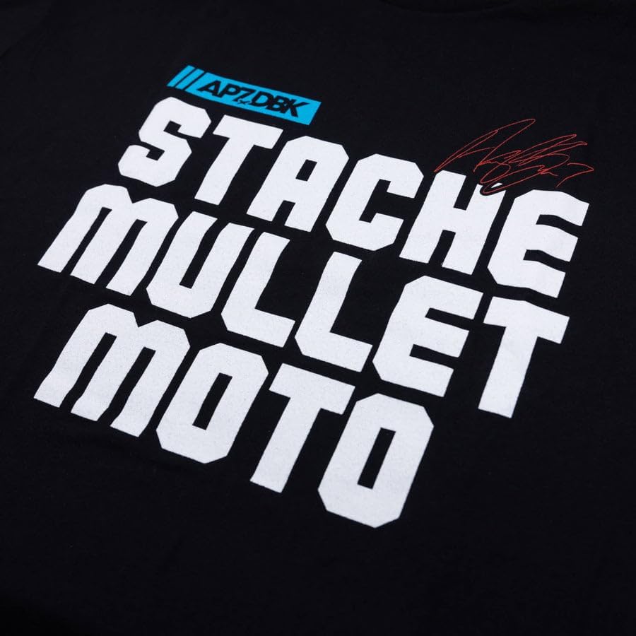 Stache Mullet Moto Youth TEE Black YM
