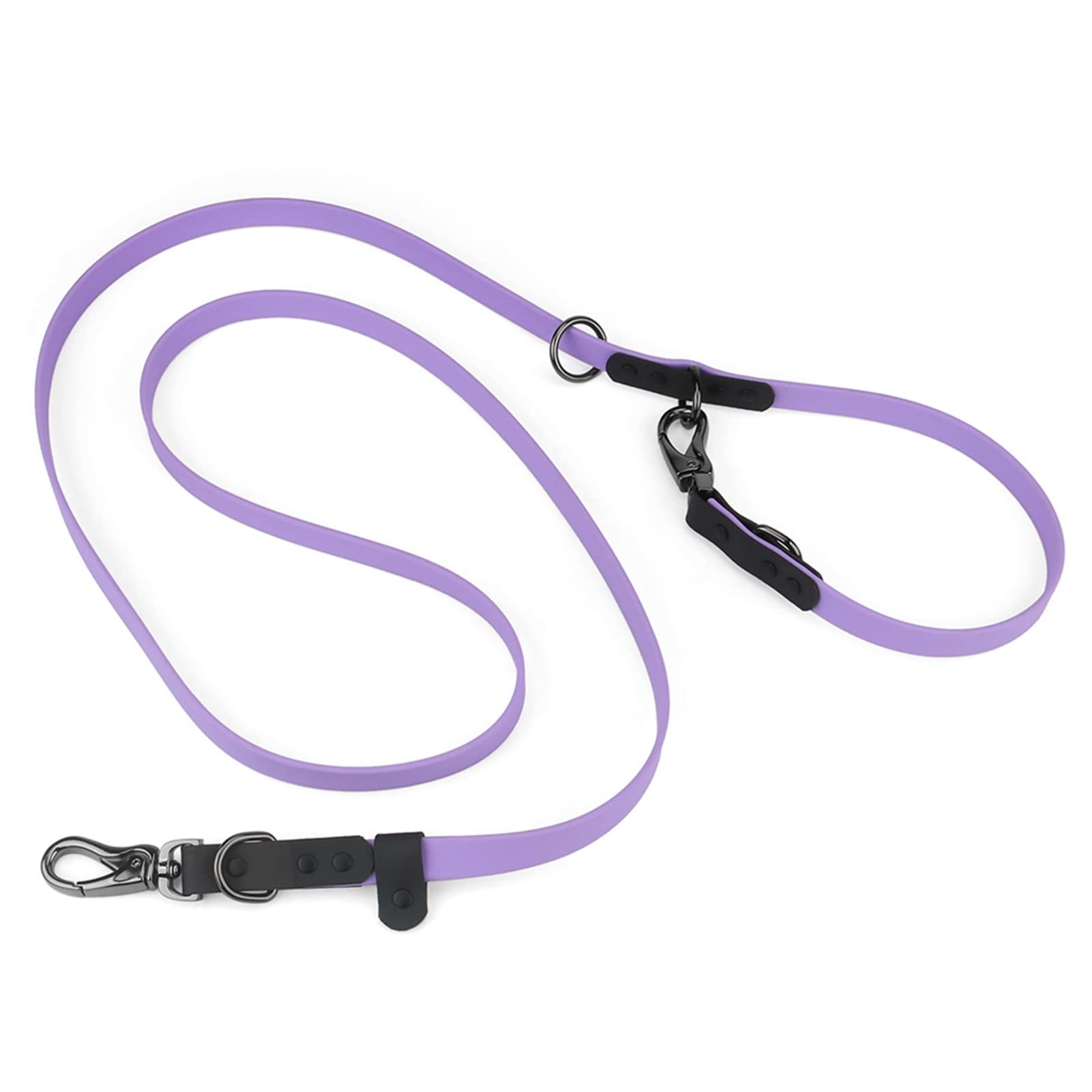 Wasserdichtes Hundehalsband Aus PVC, Multifunktional, Doppelköpfige Haustierleine, Robuste Und Langlebige Hundeleine for Mittelgroße Und Große Hunde (Color : Blue)