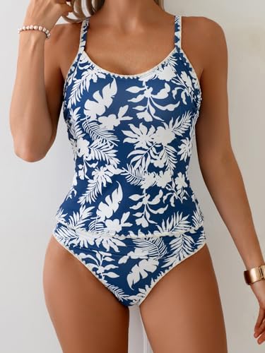 Image of Eomenie Tankini Swimsuit for Women Tummy Control Ruched Two Piece Bathing Suits High Waisted Shell Stitch Swimwear