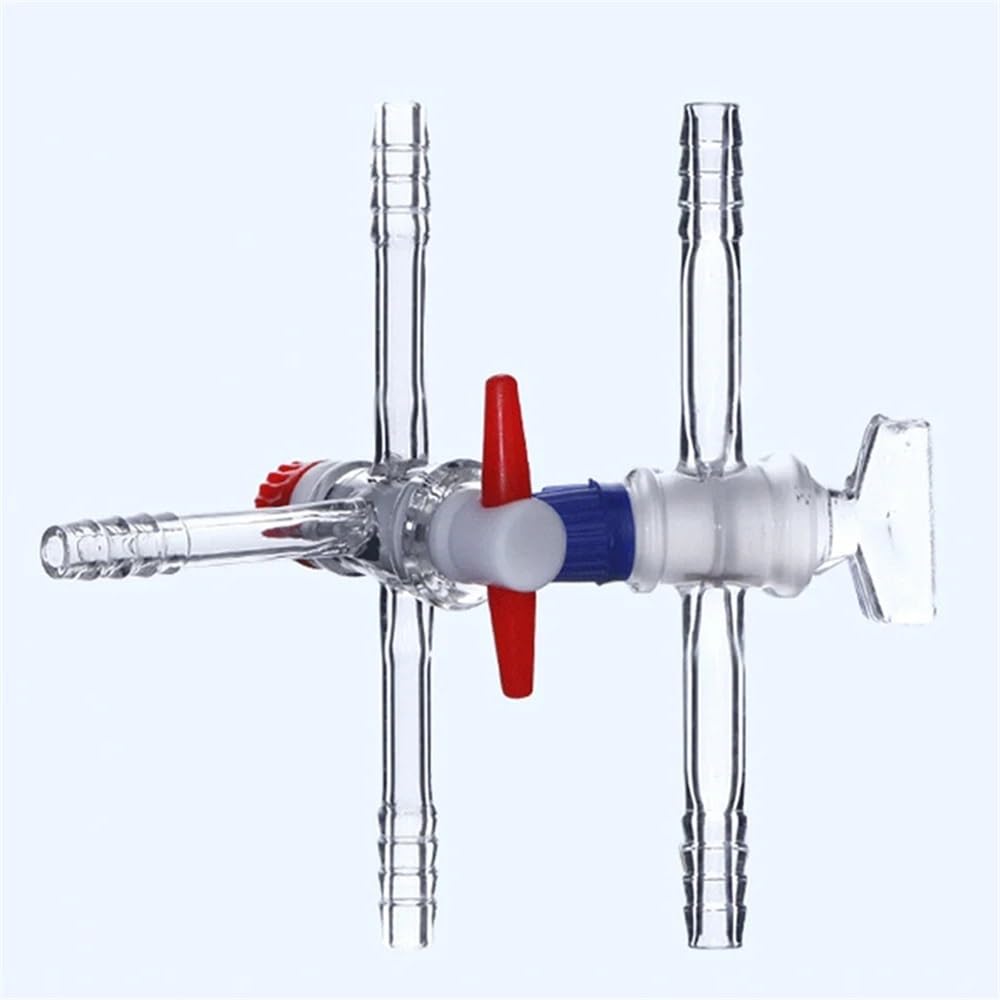 Sprzęt i wyposażenie laboratoryjne 2,5/4/6/8 mm rura 7/10/13 mm prosta trójnik Boro. Szklany zawór tłoka próżniowego kran kran laboratoryjny eksperyment szklany (13 mm Barb Straight P)