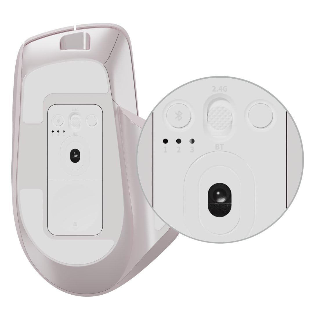 Rapoo Mouse wireless MT760M Mouse senza fili Sensore 4000 DPI Batteria ricaricabile ecologica PC & Mac ergonomico - Rosa