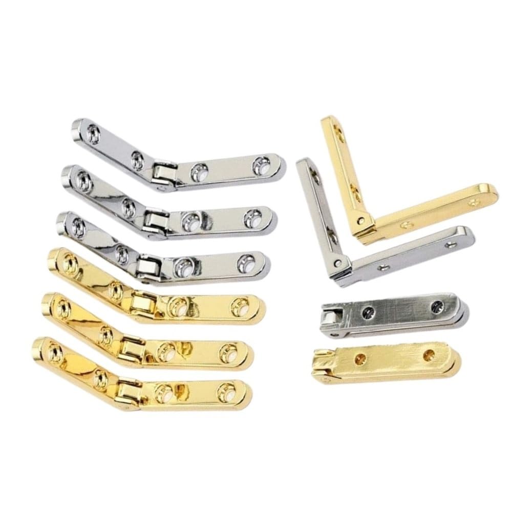 Coal2toalpw Silver 10 Pcs Zinc Alloy Jewelry Box Hinge 30X30x6mm Small Cabinet Hinges(Silver)