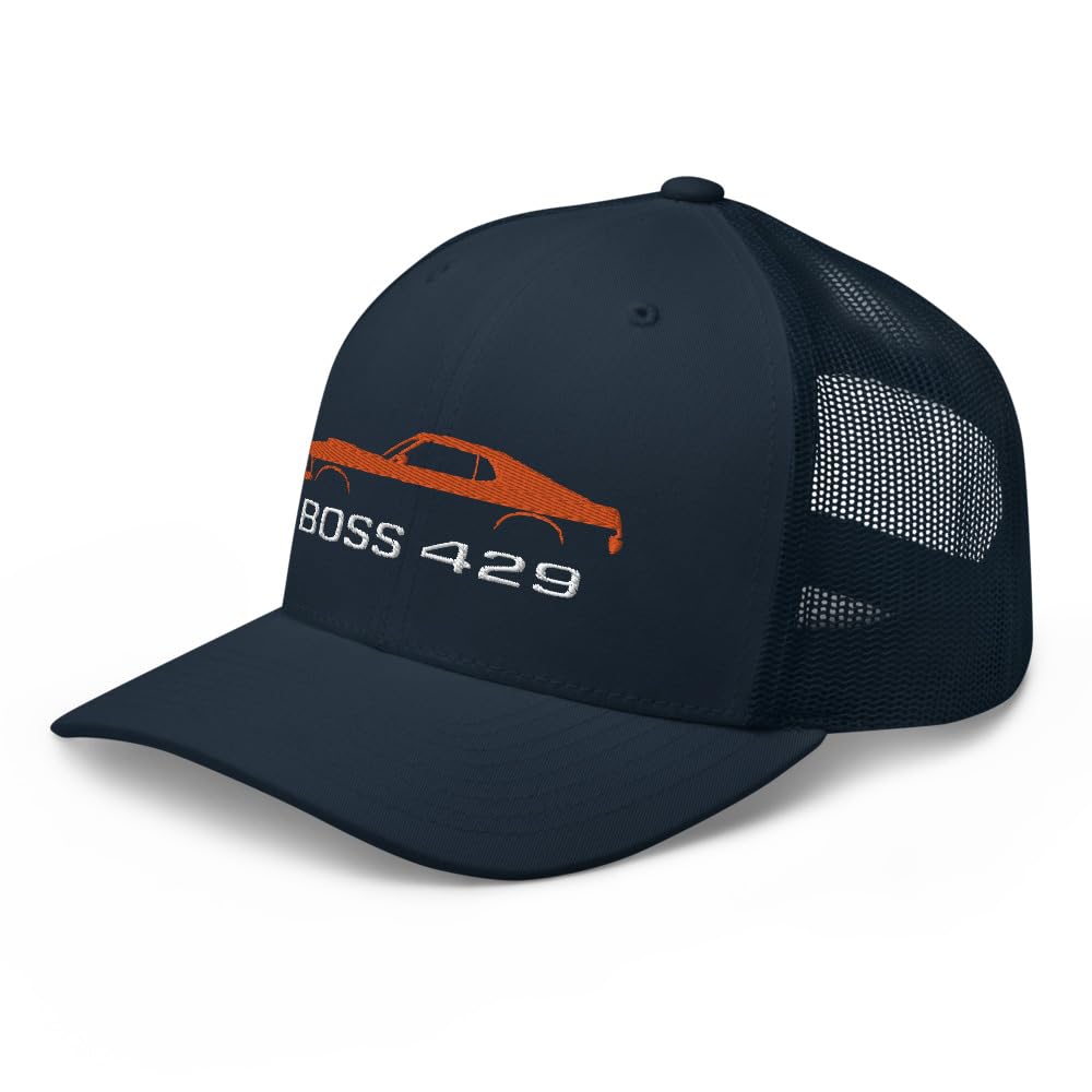 1969 Boss 429 Stang Orange Muscle Właściciele Samochodów Kierowcy Niestandardowa Haftowana Czapka Trucker Czapka Snapback