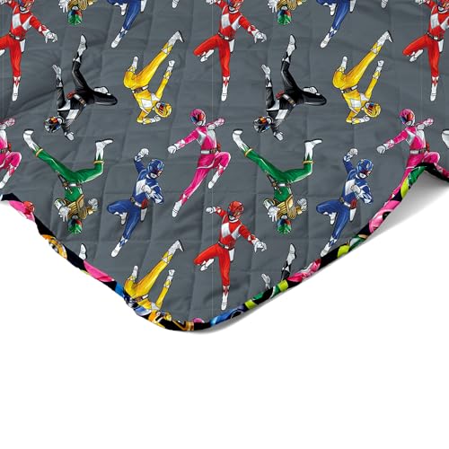 Image of Northwest Power Rangers Rangers Go Twin Quilted Blanket, Comfy Throw, Adults Boys Girls, Soft Lightweight Bedding for Bed, or Couch, 60 x 90 inches