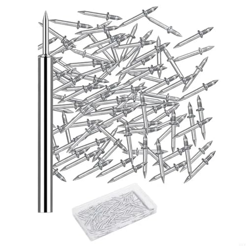 Clavos de Doble Cabeza para zócalos 600 piezas con herramienta de instalación sin marcas para molduras de madera maciza miniatura 6