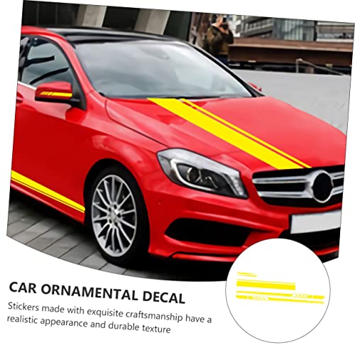 Supvox 15 Stück Autoaufkleber Rennwagenaufkleber Motorhaubenaufkleber Stoßstangenaufkleber Karosseriestreifenaufkleber Autoaufkleber Kratzspuren Scheinwerferaufkleber Pvc Gelb – Bild 3