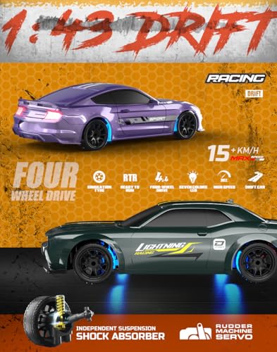 Image of Mini RC Drift Car,15km /h Speed Fully Proportional 4wd High Speed Racing Micro Small RTR 2.4GHz Remote and 4 Cones
