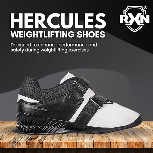 Image of RXN Hercules Weightlifting Shoes for Men and Women - Weight Lifting Shoes for Powerlifting, Deadlifting & Crossfit - Strap and Lace-Up Gym Shoes - Non-Slip Olympic Lifting Shoes
