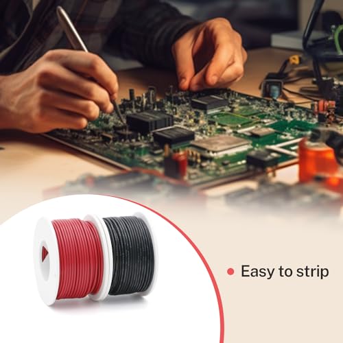 Image of FIRMERST 22 Gauge 100 Feet Solid Core Tinned Copper Hook up Wire Kit - 2 Colors