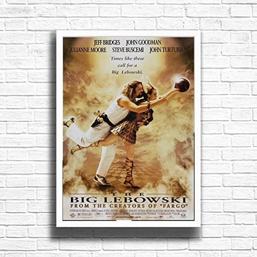 Image of The Big Lebowski, 90s Movie Print Vintage Nostalgic Film Poster, A4 and A3 Size Frame Options, Great Home, Pub, Café, Bar Decoration Wall Art Print, House gift for movie lovers (A3 Framed (White))