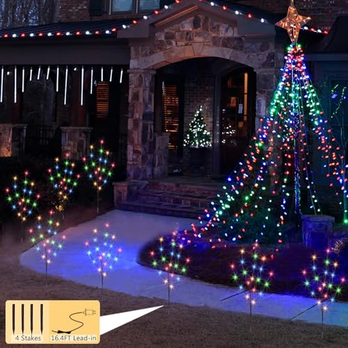 Vanthylit SZD6-S12V60M7 Pre-Lit 3Pk Christmas Twig Branches Pathway Lights With 30'' 60 Led Multi Color Bulbs Waterproof Plug In Brown Willow Branch Lights For Outdoor And Indoor Decor thumb #4