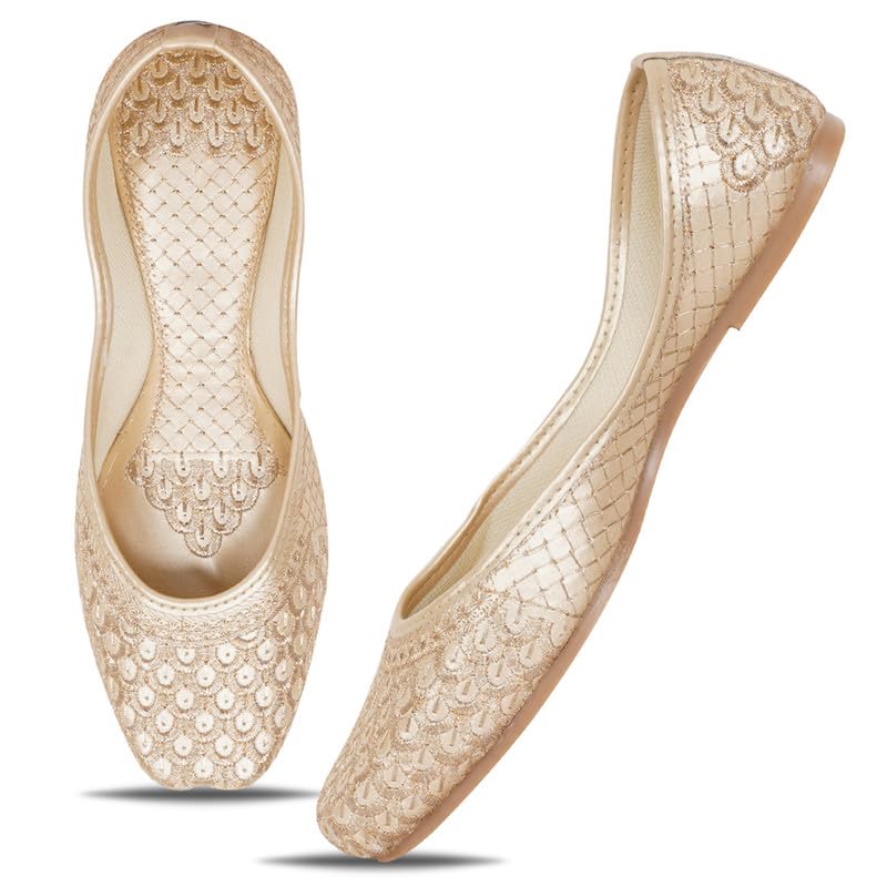 Image of DFR Women Juti | Embroidered Rajasthani Mojari Girls Shoe
