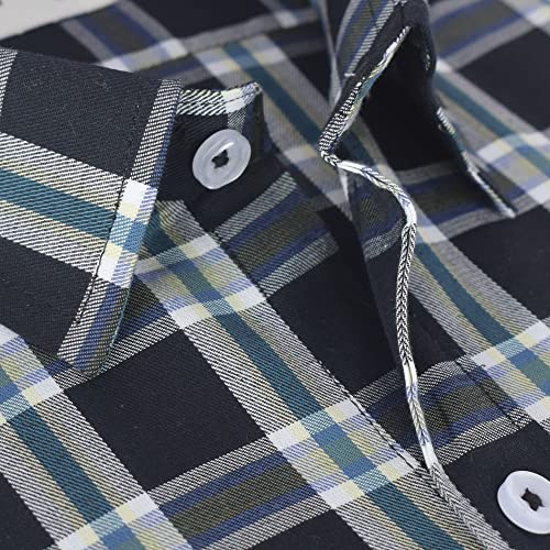 Image of GHPC 100% Cotton Checkered Half Sleeves Regular Fit Formal Shirt for Men