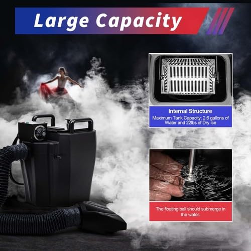 Máquina de humo de hielo seco de 3500W con boquilla de tubo, 110V, máquina de humo bajo miniatura 2