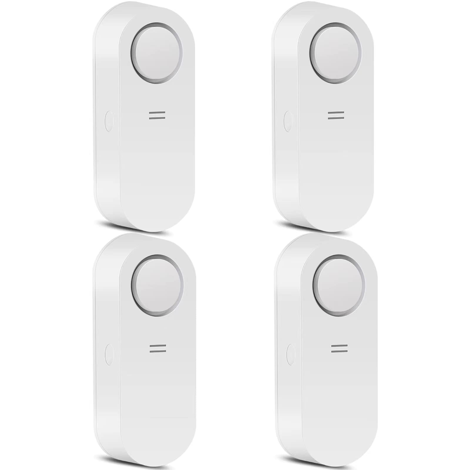 Water Leak Detectors 4 Pack, 120dB Adjustable Audio Alarm Sensor, Sensitive Leak and Drip Alert, for Kitchen Bathroom Basement (Battery Included)