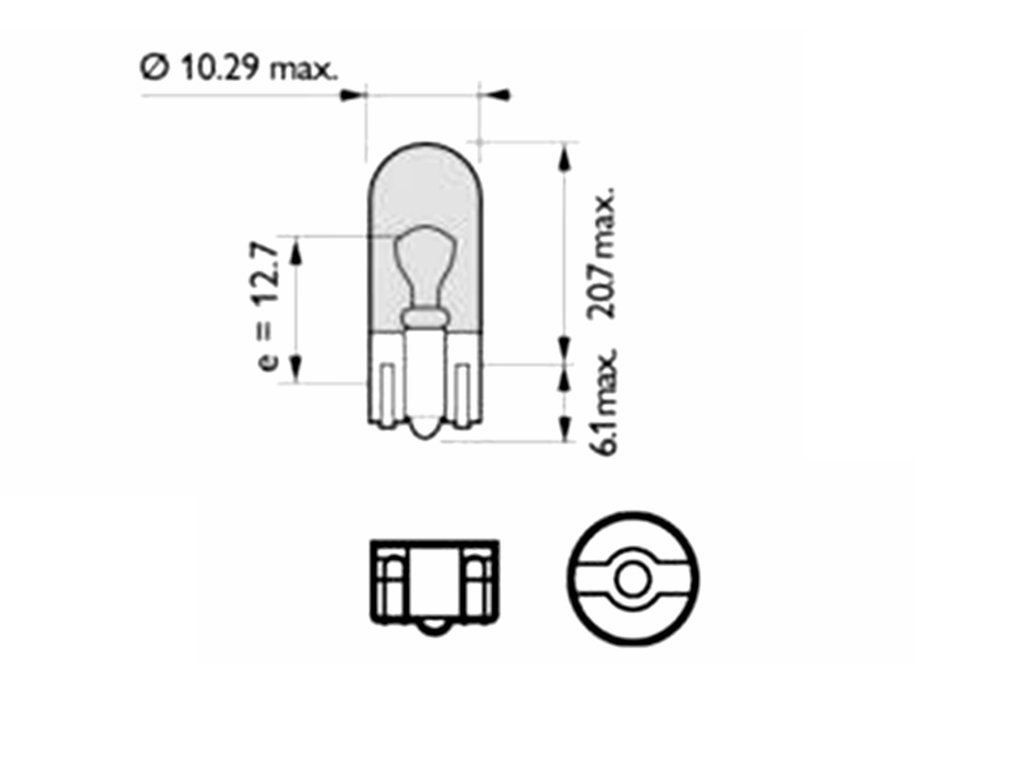 10 Ampoules T10 12V 5W Pour Voiture - Feux Stop, Feux Arrière, éclairage Plaque - Blanc Chaud