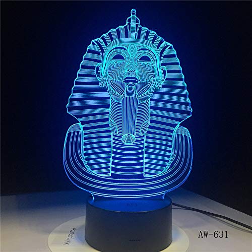 Preisvergleich Produktbild Ägypten Sphinx Pharao Kreatives Nachtlicht 3D LED USB Tischlampe Kinder Geburtstagsgeschenk Nachtzimmer Dekoration