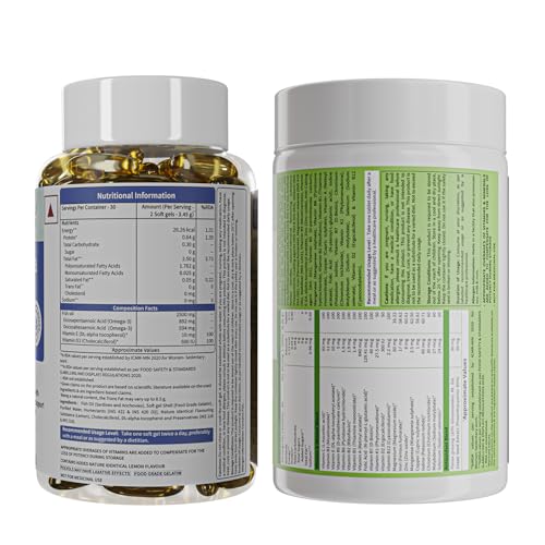 Image of Neuherbs Daily Vitamin Supplements Combo - Multivitamin + Fish Oil (Deep Sea Fish Oil 2500mg [60 softgel] + True Vitamin [60 tabs] - Immunity Combo)