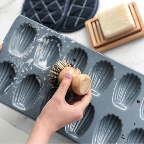 Image of 5 pcs Bamboo Kitchen Brush Set| Valuable Cleaning Tool Kit| Plastic-Free & Eco-Friendly Products| Gift for Women Mom