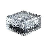  Frosted Glass Brick Paver Garden Light(1 unit ), 4 LED, IMAGE Waterproof Ice Cube Rocks Solar light for Outdoor Path Road Square Yard, Warm White 