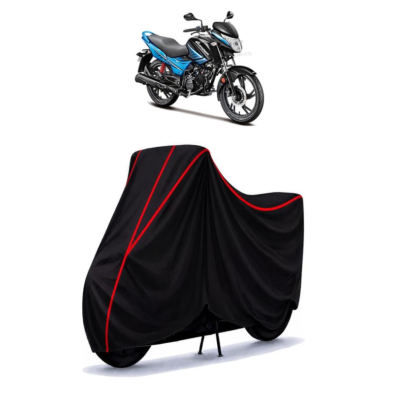 Image of Hero Glamour i3s Water Resistant Bike Cover for All Motorcycles & Rain | Heavy Duty Taffeta Fabric | UV Protection, Dustproof, Scratchproof | All Weather Two Wheeler Body Cover with Elastic Bottom