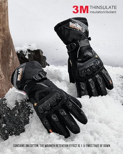 Iron Jia'S AXE01 Motorcycle Gloves Winter Cold Weather Warm Touchscreen Waterproof Windproof Protective Gear  thumb #1
