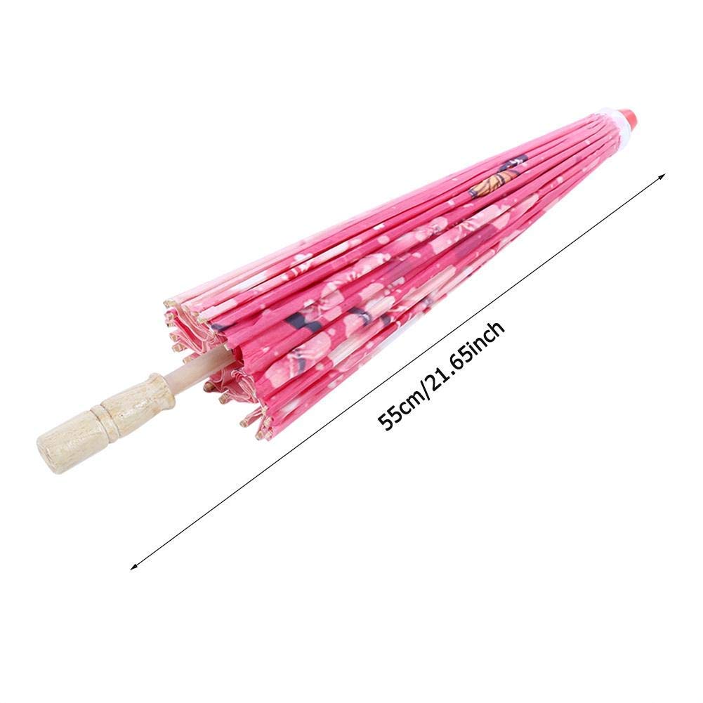 Olejowany papierowy parasol damski ręcznie robiony olejowany papierowy parasol wiatroodporny chiński klasyczny parasol taneczny (różowy)
