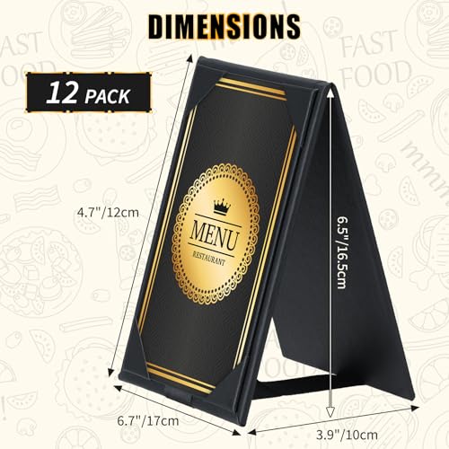 12 pack double-sided menu holders 434x 634 pu leatherette a-frame table tents for restaurant bar cafe wedding durable and foldable design 12 pack 434 x 634