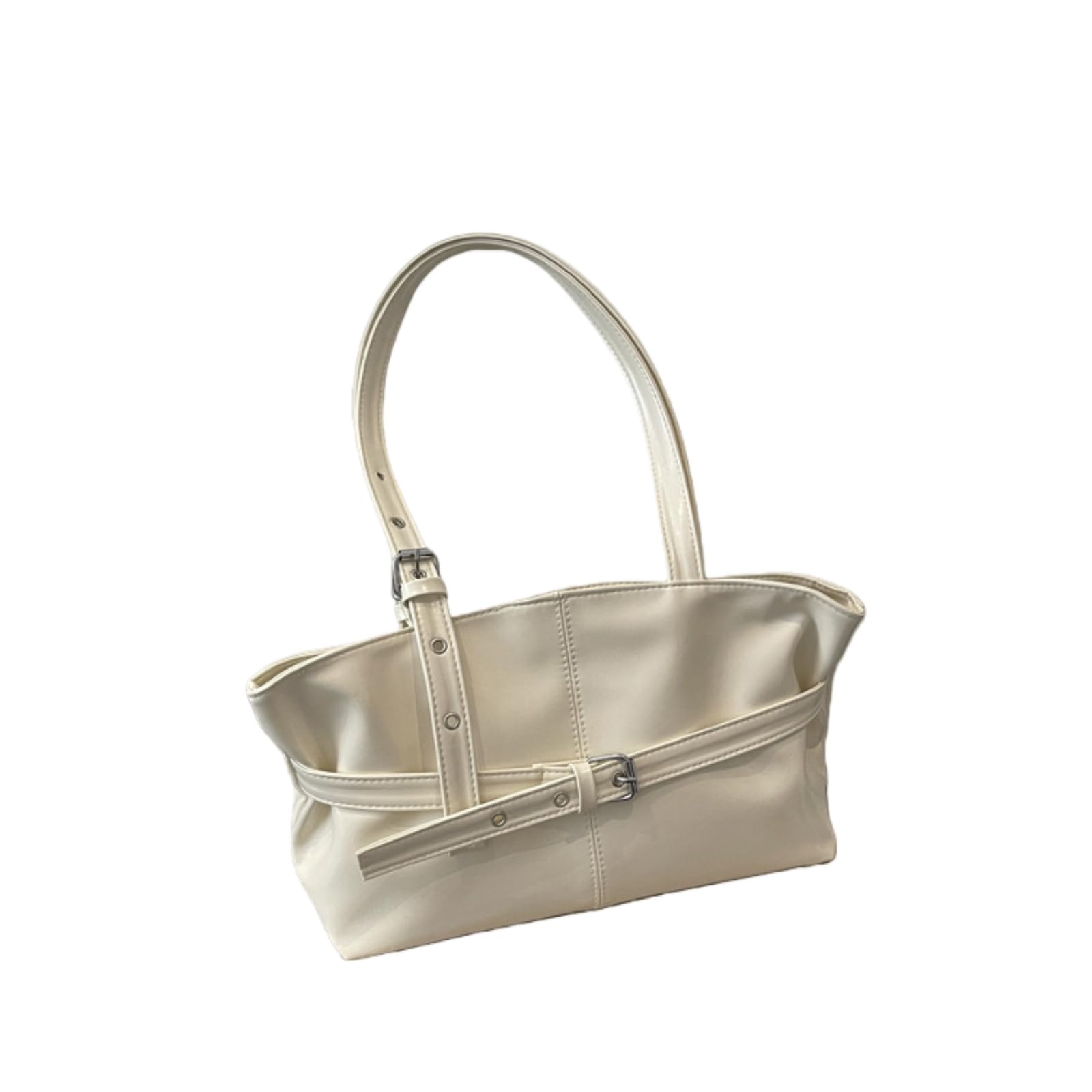 Gyios Crossbody Bag Large Capacity Women's Shoulder Tote Commuter Simple Vintage Cross-border Versatile Sensation-white