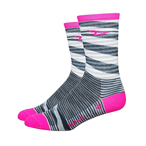 DeFeet Aireator D Logo Socks, Grey/Pink, Medium