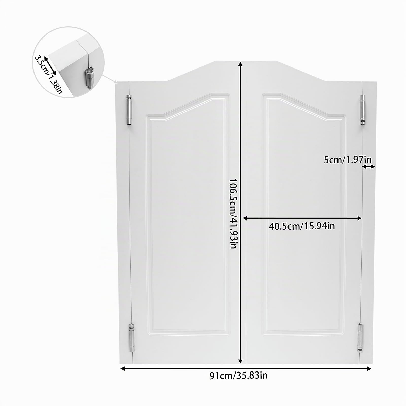 Saloon Swing Door With Self Closing Hinges Pine For Restaurant Home 91 X 106.5 Cm