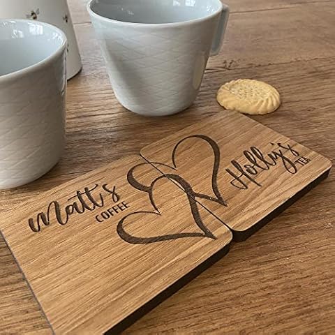 Personalised Heart Coasters for Couples Cover