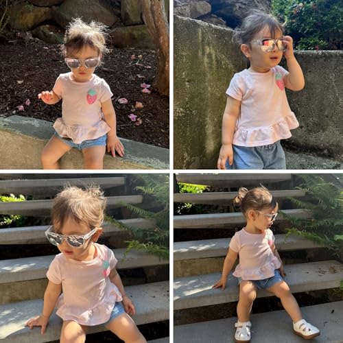 Image of COASION Classic Retro Kids Polarized Sunglasses for Boys & Girls Age 2-9 | UV400 Shatterproof Lightweight Sun Glasses with Brand Logo, Toddler Beach Outdoor Travel Sunnies, Children Summer Must-Haves