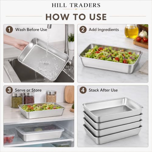 Image of Large Stainless Steel Food Containers Rectangle Food Storage Box Leak Proof Plastic Lid Airtight Meat Storage Container for Fridge Kitchen (4)