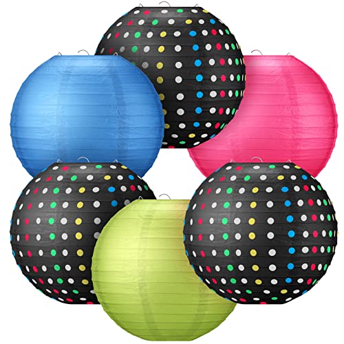 Lanties 6 Pcs Chinese Paper Lanterns 10 Inch Hanging Paper Lanterns Multi Color Round Paper Lantern for Home Supplies Birthday Party Decoration