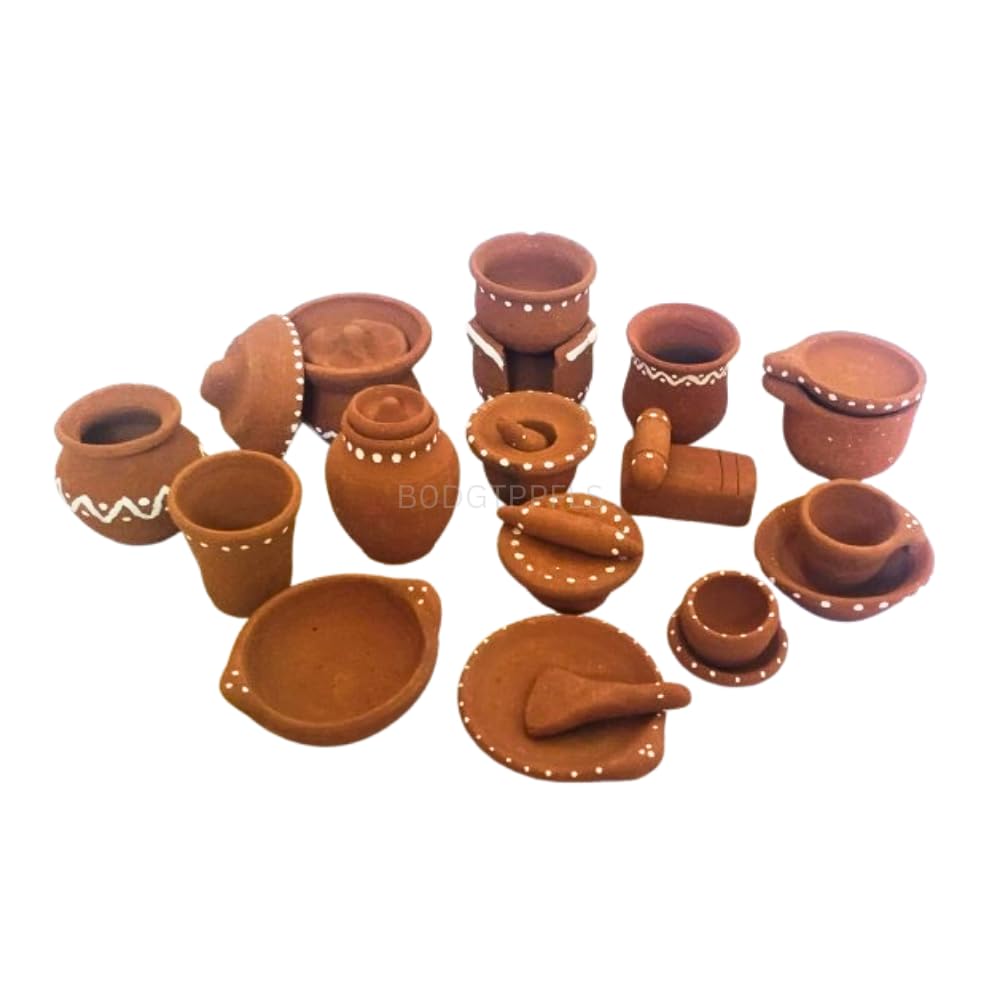 Clay Miniature Kitchen Toy Set for Kids | Small Choppu Saman Playing Set for Girls/Boys | Handcrafted | Real & Safe Cooking Kit | Vintage Product -25 Pieces Set (B0DGTPPFLS) Amazon Price History, Amazon Price Tracker