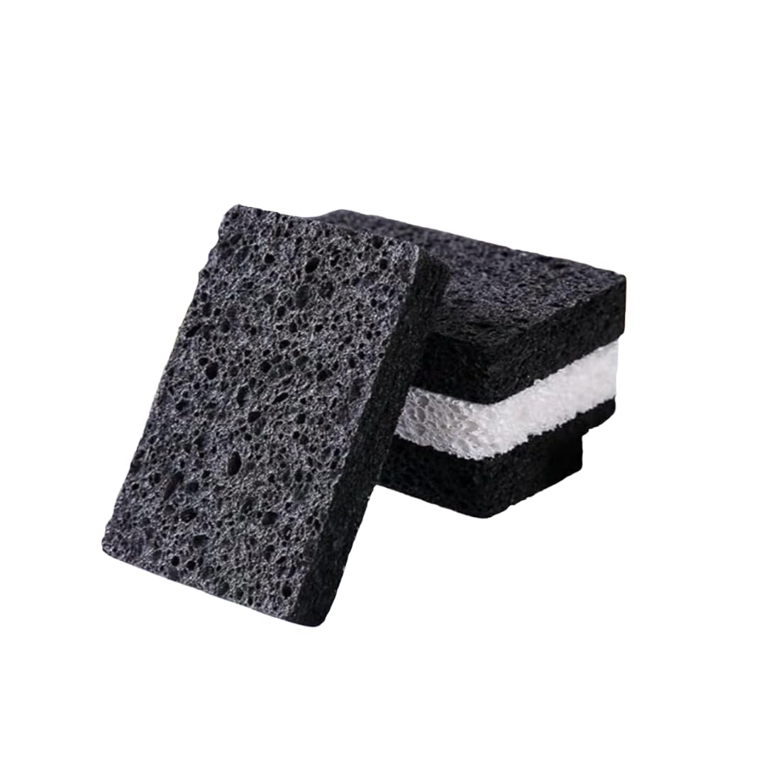Amust Cellulose Sponges for Kitchen, Bathroom, Compressed, Pop Up, Natural (Black &amp; White)