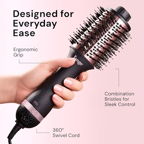 L'ANGE HAIR Le Volume 2-in-1 Titanium Blow Dryer Brush | Frizz Control Blowout Hair Dryer Brush for Drying and Styling | Volumizing Hot Air Styler for All Hairstyles | Oval Barrel | Black - 75mm - image 7