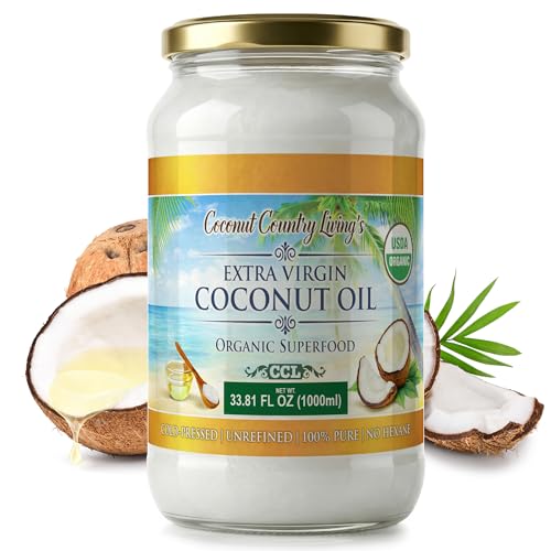 Coconut Country Living's Extra Virgin Coconut Oil in Glass Jar- C...