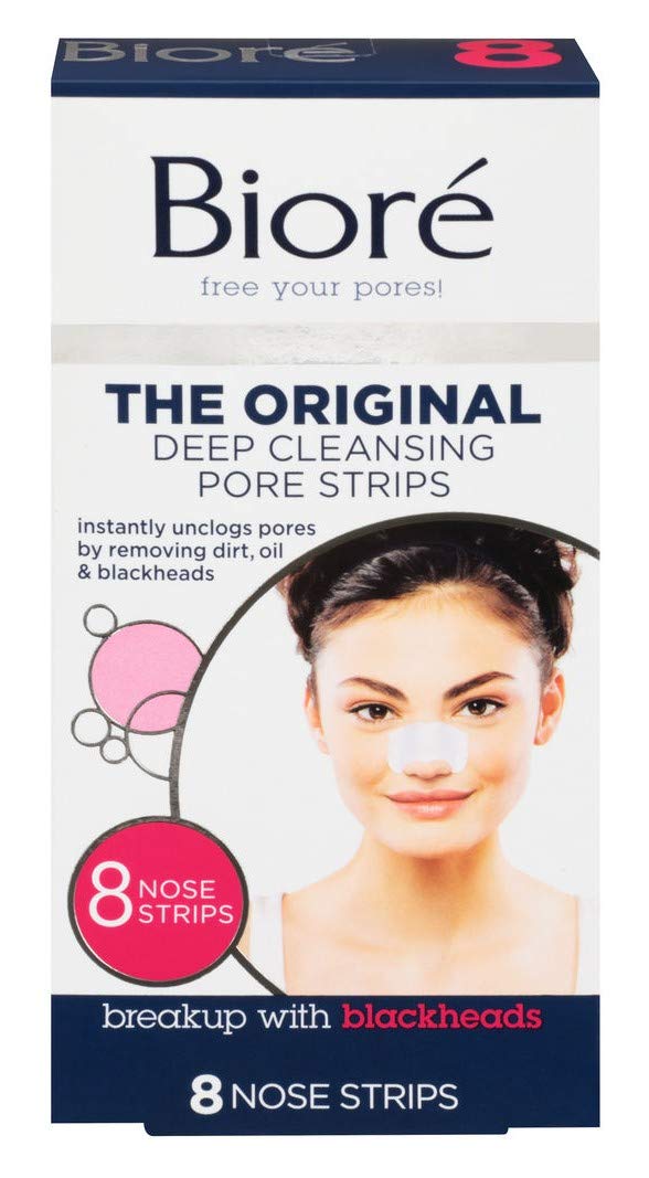 Biore Deep Cleansing Pore Strips, 8 Nose Strips. (Pack of 2