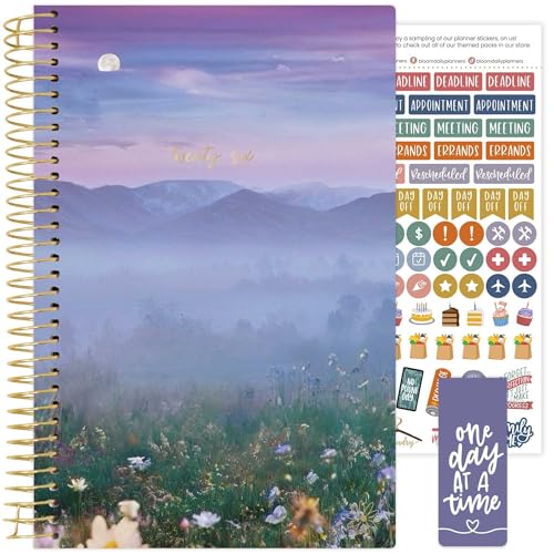 bloom daily planners 2026 Planner (January - December) Calendar Year Organizer - 5.5” x 8.25” - Weekly & Monthly Agenda Book with Stickers & Bookmark - Mystical Mountains