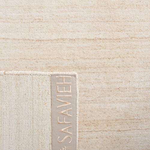 Tapete decorativo beige 2' x 3' hecho a mano en lana y viscosa miniatura 6