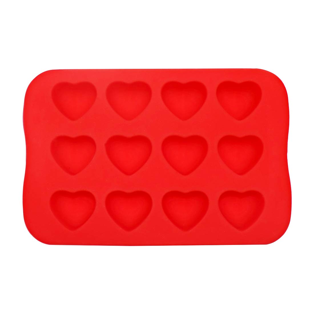Vonty Silicone 12-Cavity Dimpled Heart Chocolate & Candy Mold for Baking, Ice Cubes, Chocolate, Candy, Gummy, Valentine Gift (1pcs)
