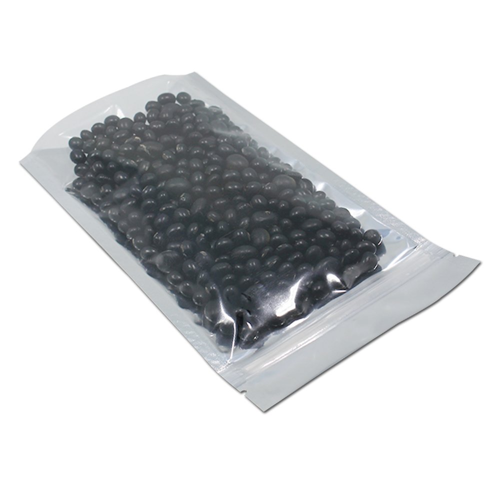 FERENLI 500 bolsas de embalaje de plástico de aluminio transparente resellable con cierre de cremallera y muesca de desgarro a largo plazo, almacenamiento de alimentos de 3.9 x 5.9 pulgadas